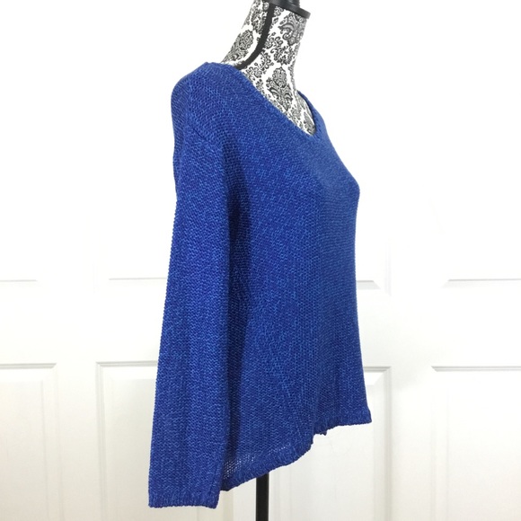 RDI Knit High Low Pullover Sweater Blue/Teal Sz M - Picture 7 of 8